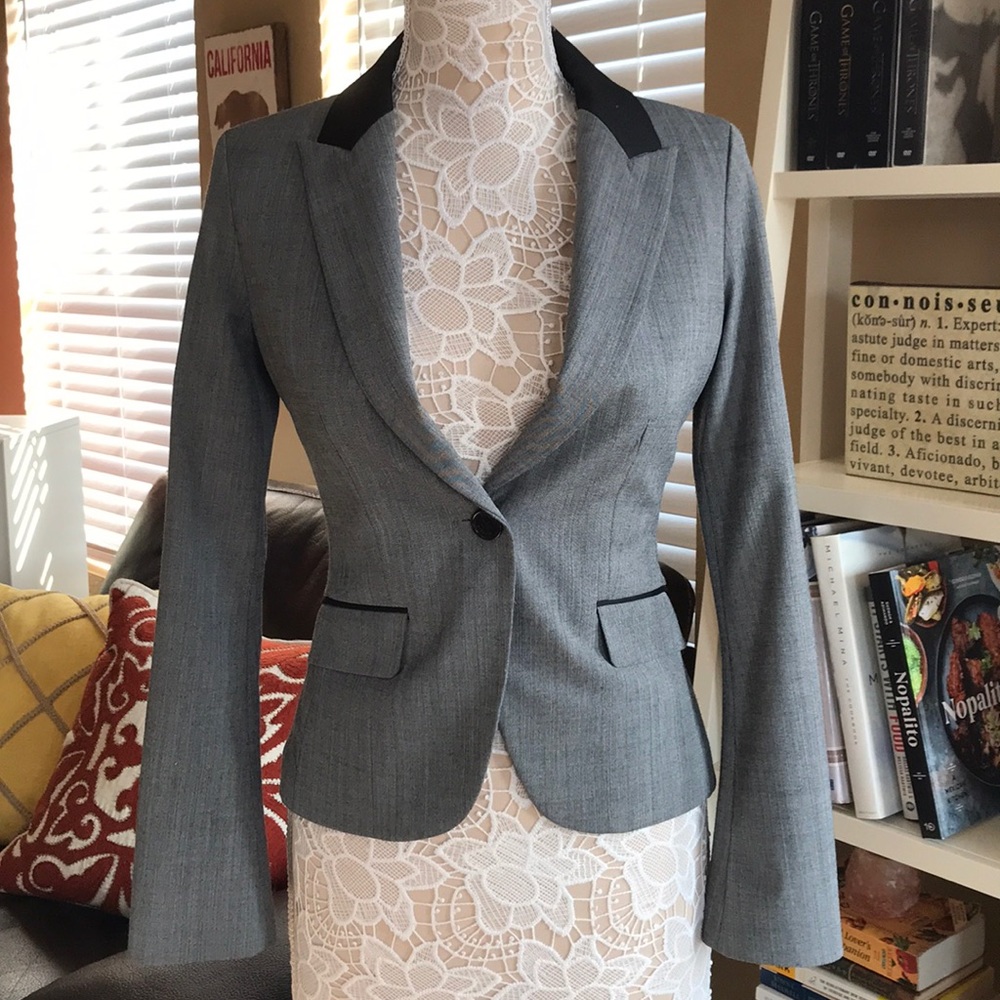 Express Blazer Gray Black Jacket - image 1
